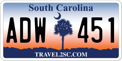 SC license plate ADW451