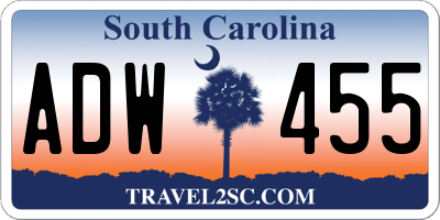 SC license plate ADW455