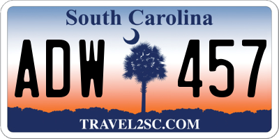 SC license plate ADW457