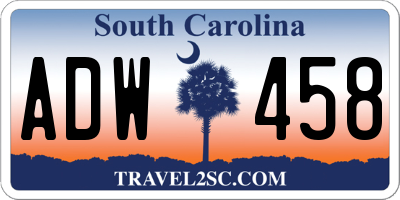 SC license plate ADW458