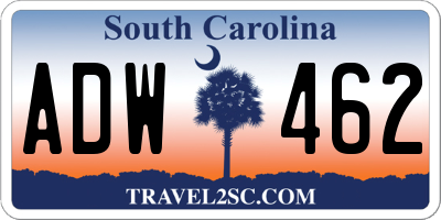 SC license plate ADW462