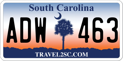 SC license plate ADW463