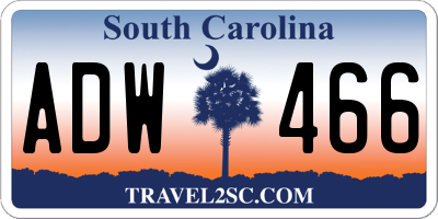 SC license plate ADW466