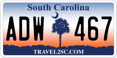SC license plate ADW467