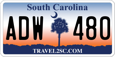SC license plate ADW480