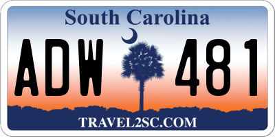 SC license plate ADW481