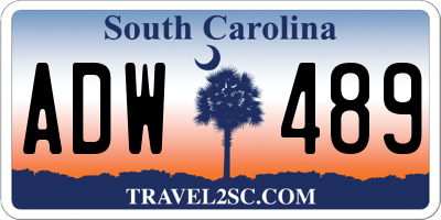 SC license plate ADW489