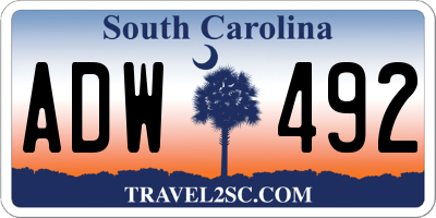 SC license plate ADW492