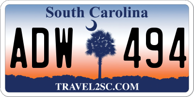 SC license plate ADW494