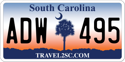 SC license plate ADW495