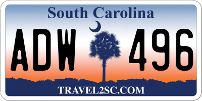 SC license plate ADW496