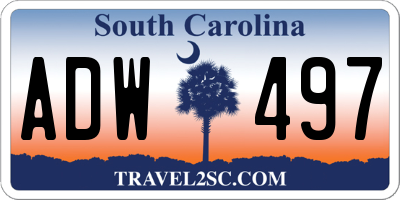 SC license plate ADW497