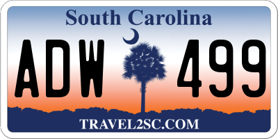 SC license plate ADW499