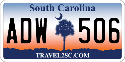 SC license plate ADW506