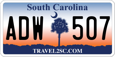 SC license plate ADW507