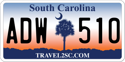 SC license plate ADW510