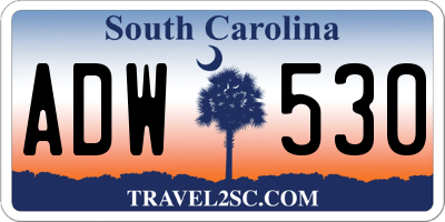 SC license plate ADW530