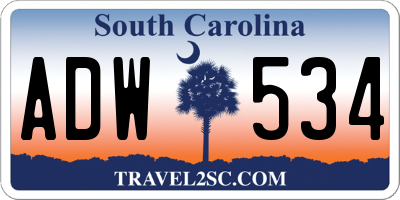 SC license plate ADW534