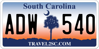 SC license plate ADW540