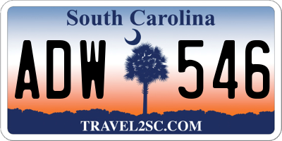 SC license plate ADW546