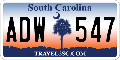 SC license plate ADW547