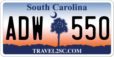 SC license plate ADW550