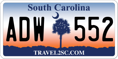 SC license plate ADW552