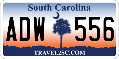 SC license plate ADW556