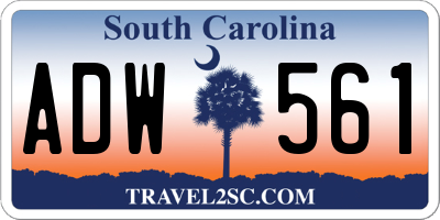 SC license plate ADW561