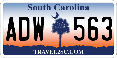 SC license plate ADW563