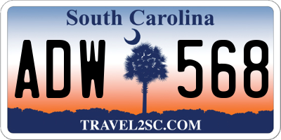 SC license plate ADW568