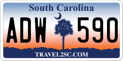 SC license plate ADW590