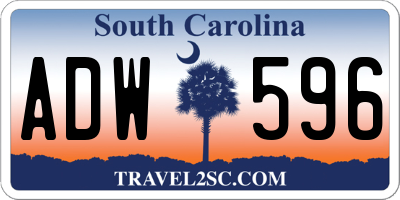 SC license plate ADW596