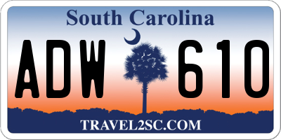 SC license plate ADW610