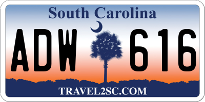 SC license plate ADW616