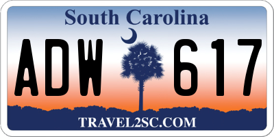 SC license plate ADW617