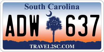 SC license plate ADW637