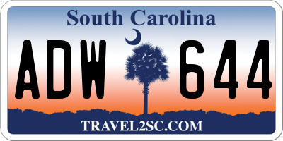 SC license plate ADW644