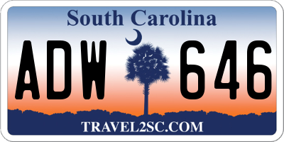 SC license plate ADW646