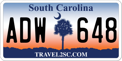 SC license plate ADW648