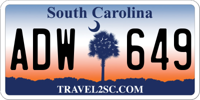SC license plate ADW649