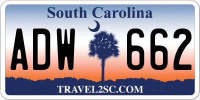 SC license plate ADW662