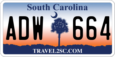 SC license plate ADW664