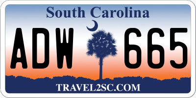 SC license plate ADW665