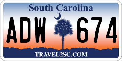 SC license plate ADW674