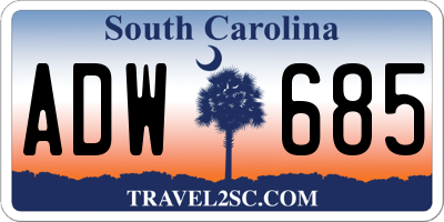 SC license plate ADW685