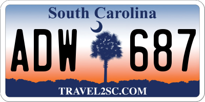 SC license plate ADW687