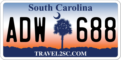 SC license plate ADW688