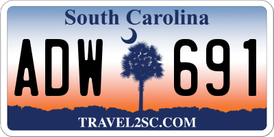 SC license plate ADW691