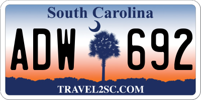 SC license plate ADW692